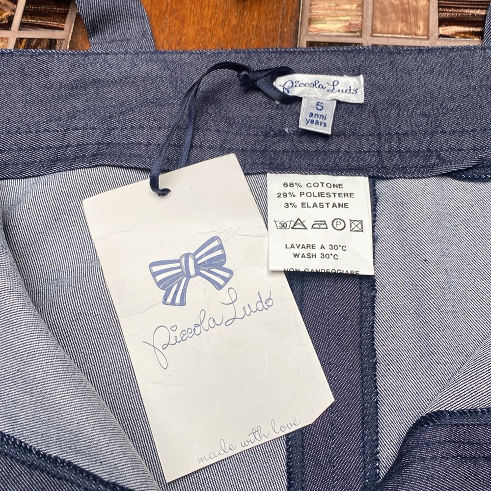 Piccola Ludo Italy Girls Denim Romper - Picture 10 of 10
